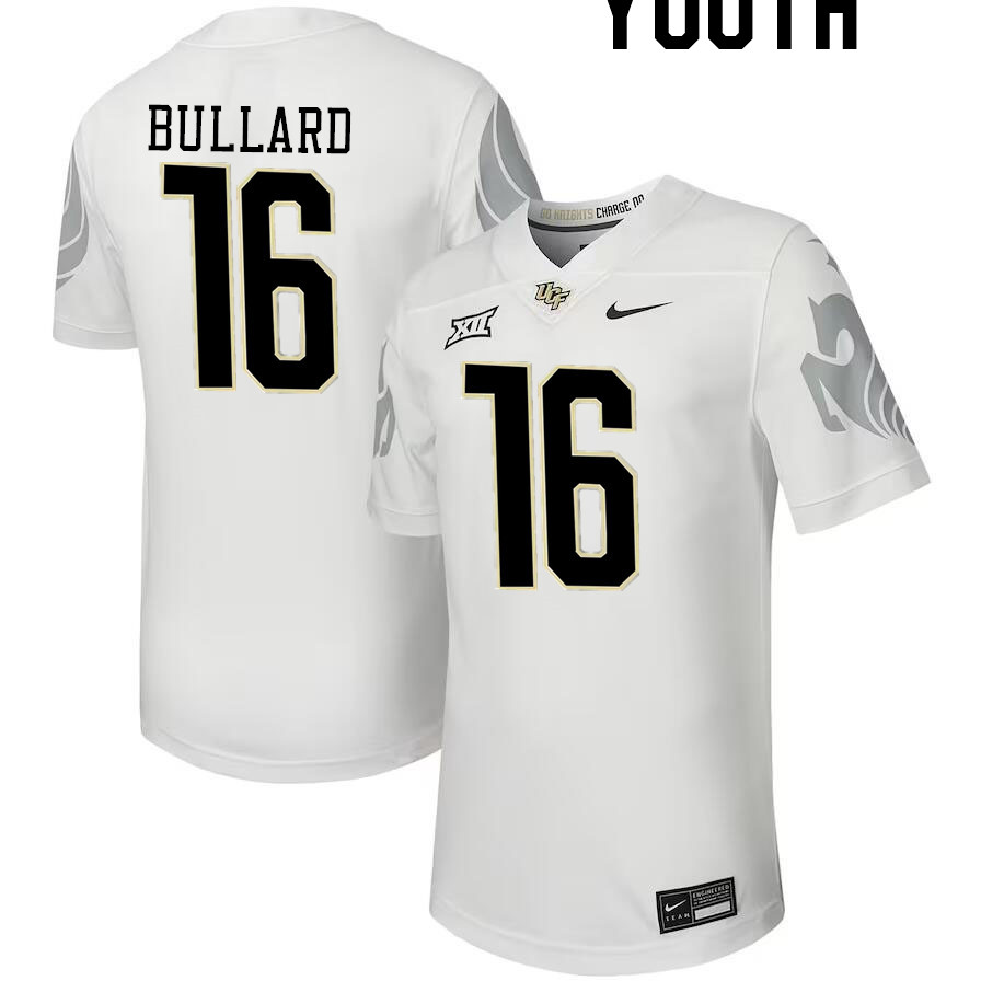 Youth #16 TJ Bullard UCF Knights Big 12 Conference College Football Jerseys Stitched-Black